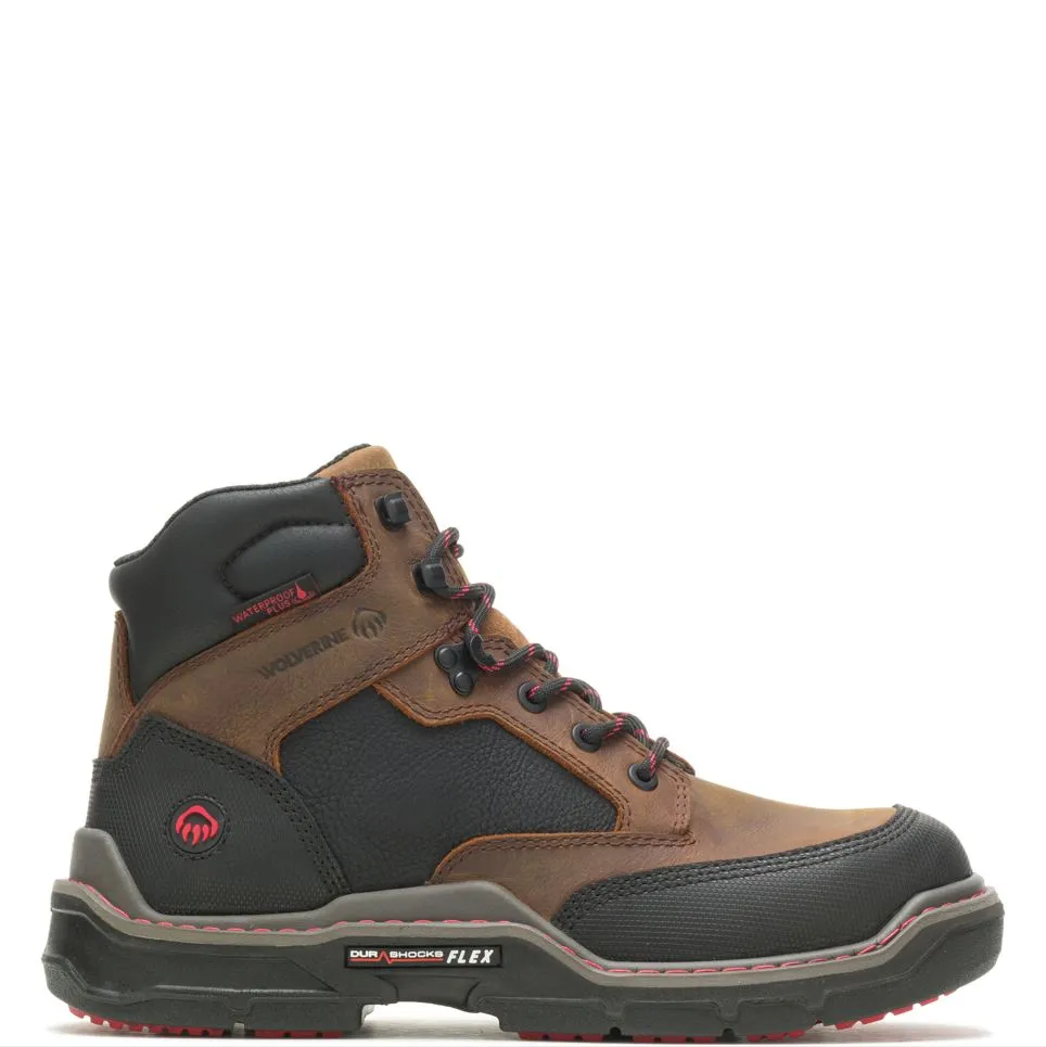 Comfort Flex Air Circulation System Wolverine Men's Raider Durashocks? Heavy Duty 6" Waterproof Comp Toe Work Boot