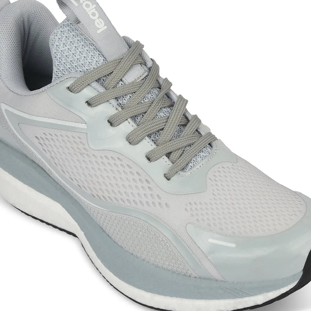 Engineered Airflow Channels Leap7x Light Grey Sports Lacing Running Shoes For Men XLM-06 By Liberty