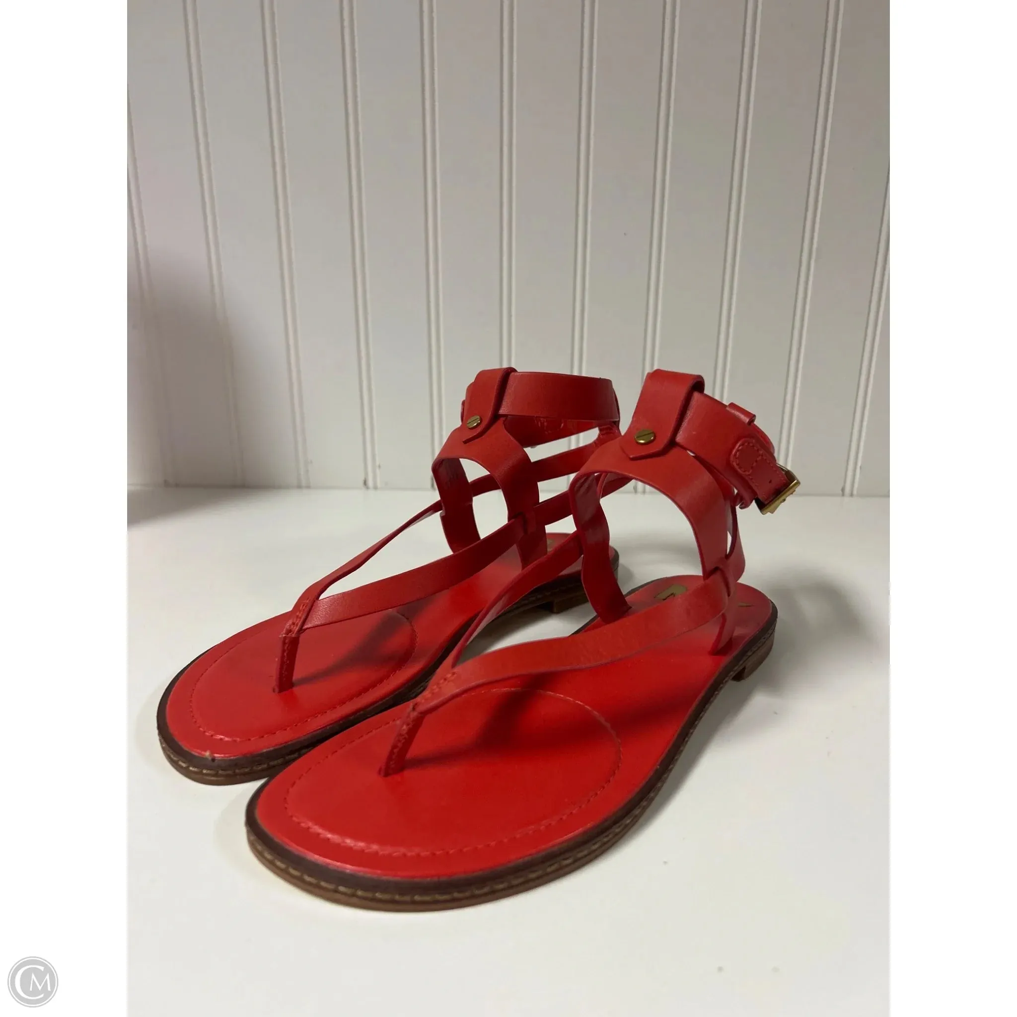 Gentle Grip Sandals Designer By Michael Kors In Red, Size: 7