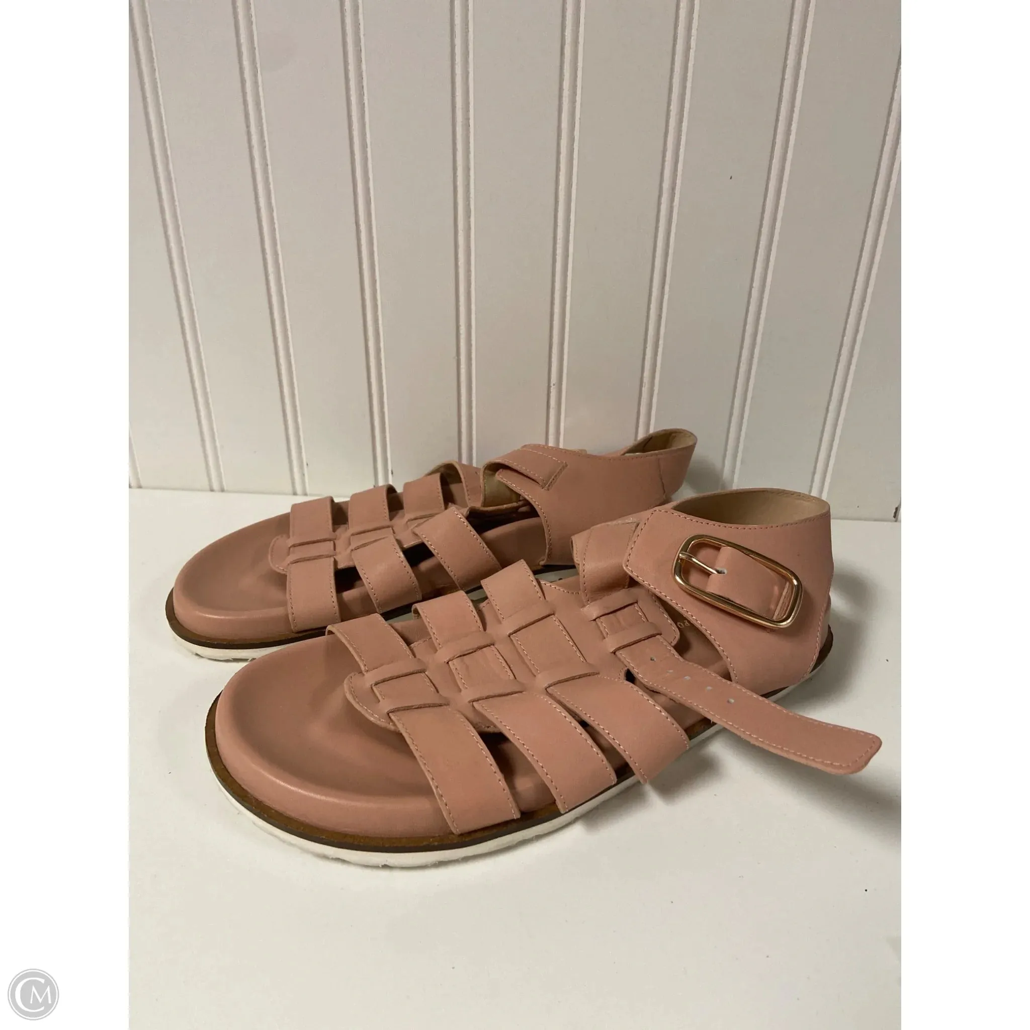 Neutral design Sandals Flats By Anthropologie In Pink, Size: 7.5