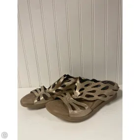 Sandals Flats By Clothes Mentor In Gold, Size: 9 All Rounder Multi Directional Grip
