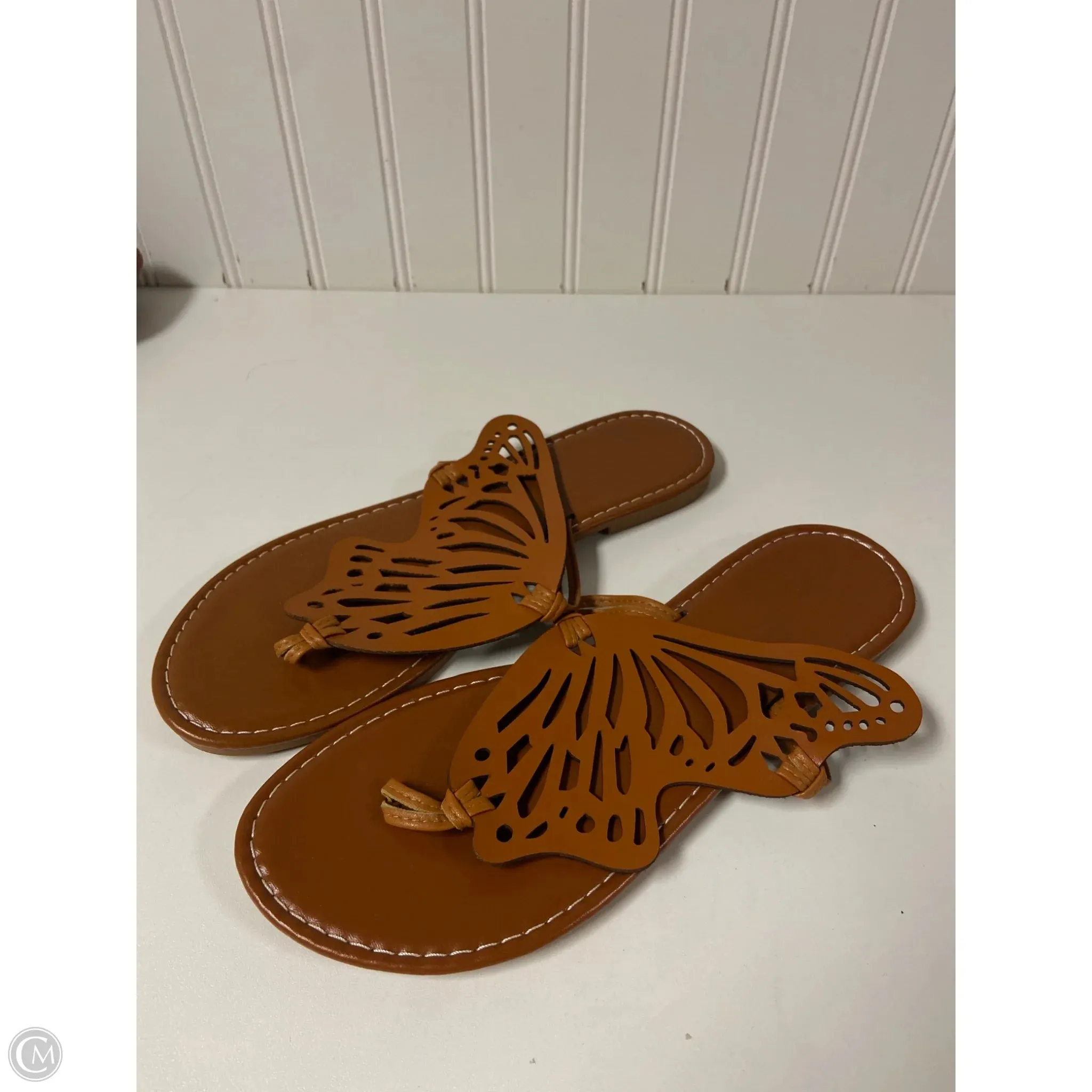 Track Hike Sandals Flats By Clothes Mentor In Tan, Size: 8.5