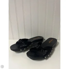 Seamless Interior Lining Walk Around Sandals Flats By Donald Pliner In Black, Size: 5