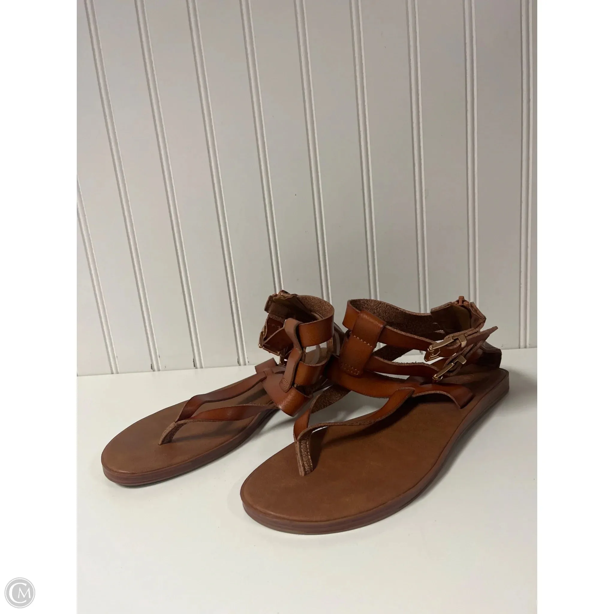 Sandals Flats By Sonoma In Tan, Size: 8 Shock   Absorbing Chill Feet