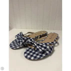Season Ready Chunky Sole Sandals Flip Flops By Unisa In Plaid Pattern, Size: 9