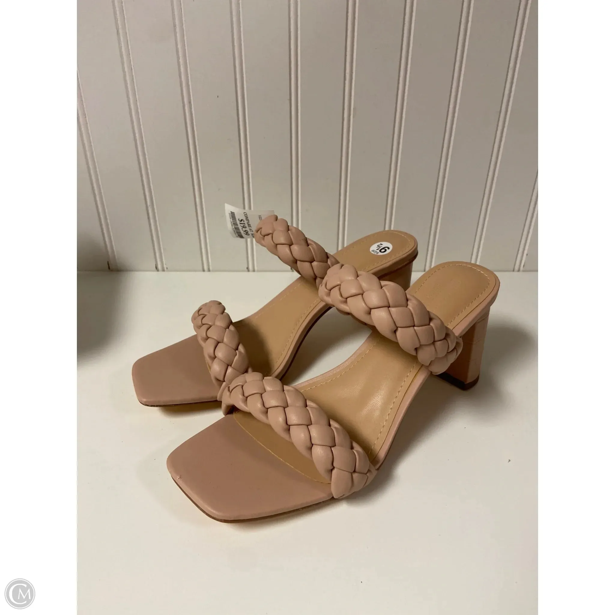 Spin Step Sandals Heels Block By Cushionaire In Pink, Size: 9.5