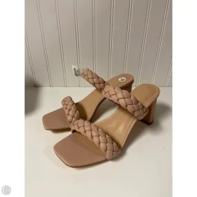 Spin Step Sandals Heels Block By Cushionaire In Pink, Size: 9.5