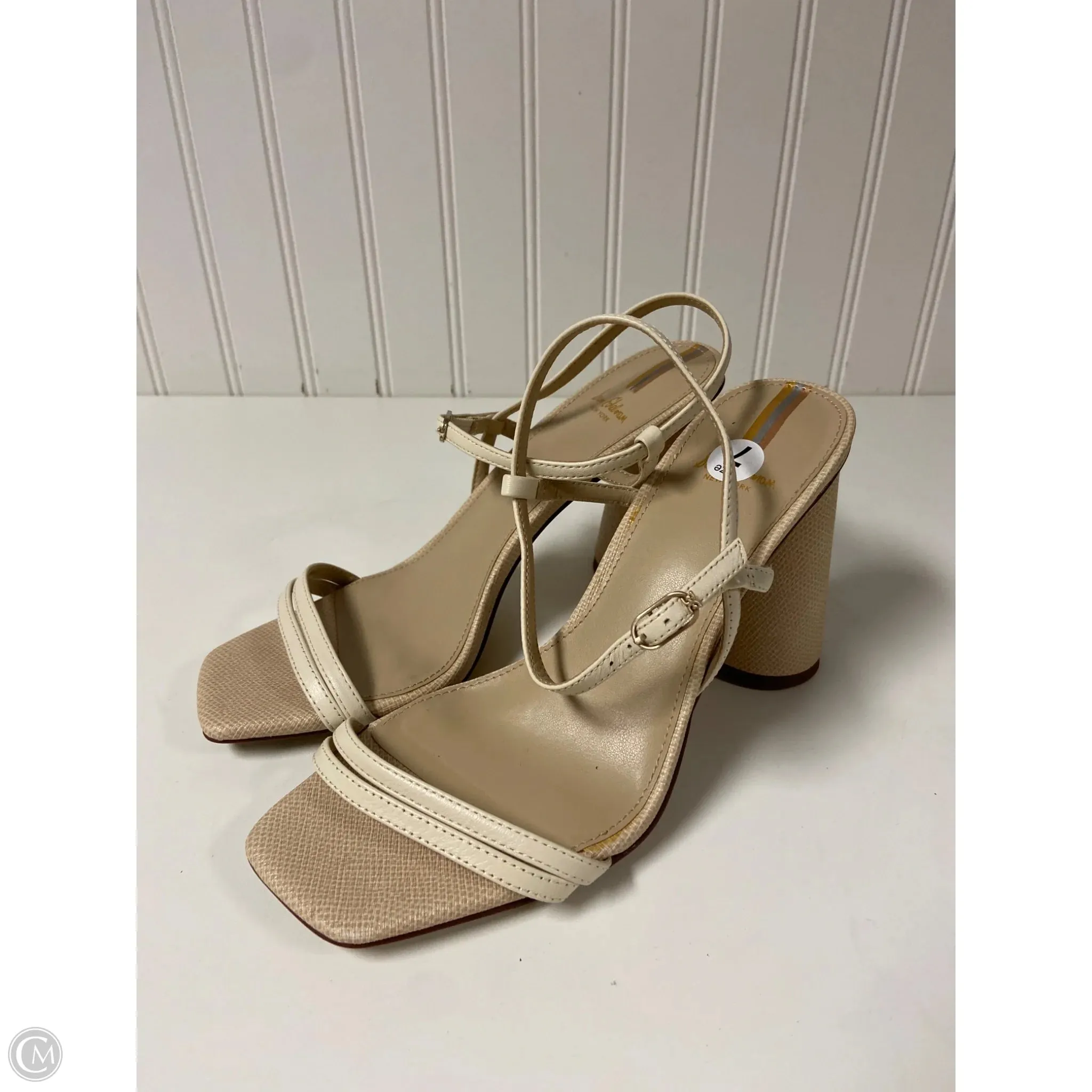 Sandals Heels Block By Sam Edelman In Cream, Size: 7 Quick Change Pace Friendly