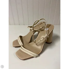 Sandals Heels Block By Sam Edelman In Cream, Size: 7 Quick Change Pace Friendly