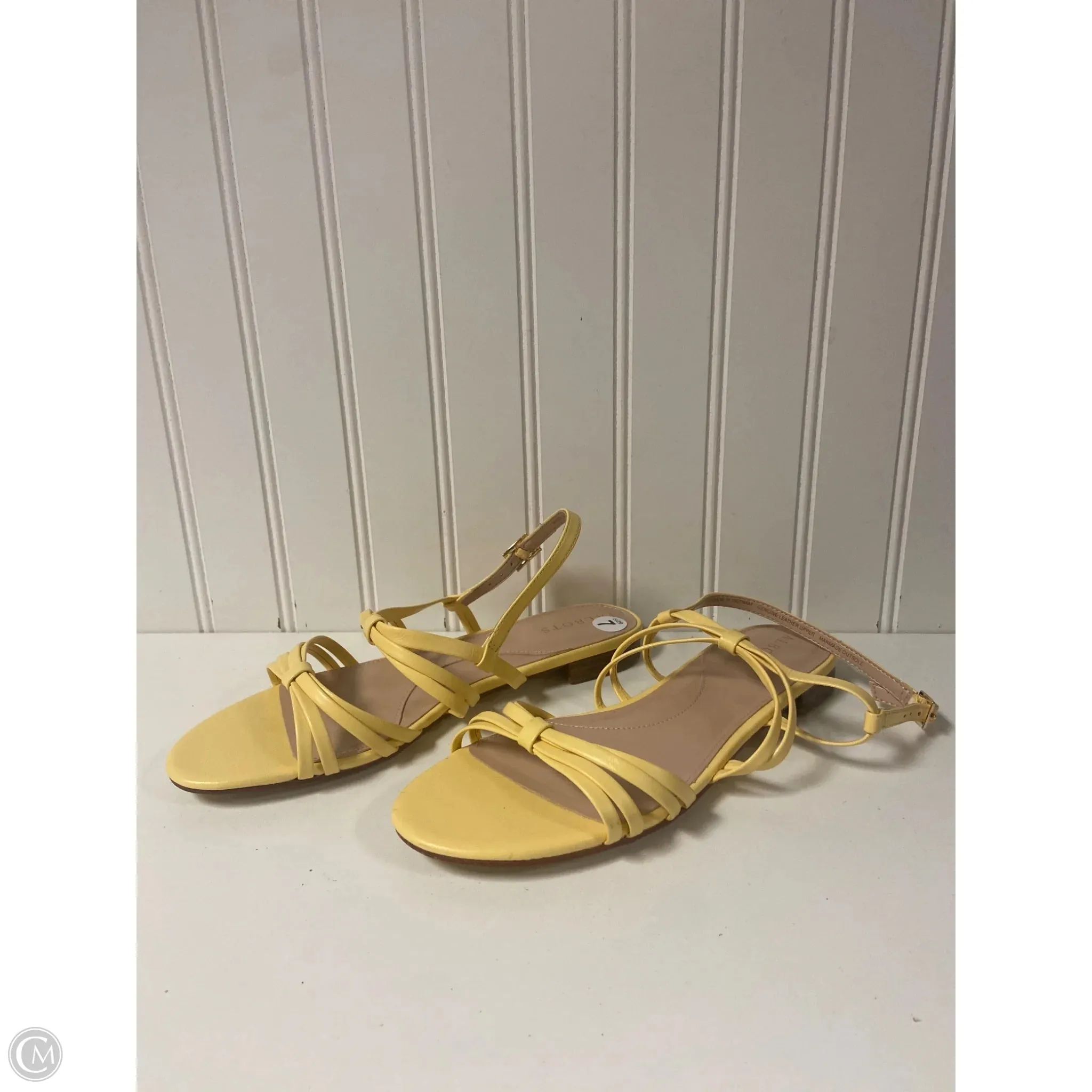 Sandals Heels Block By Talbots In Yellow, Size: 7 Subway Go