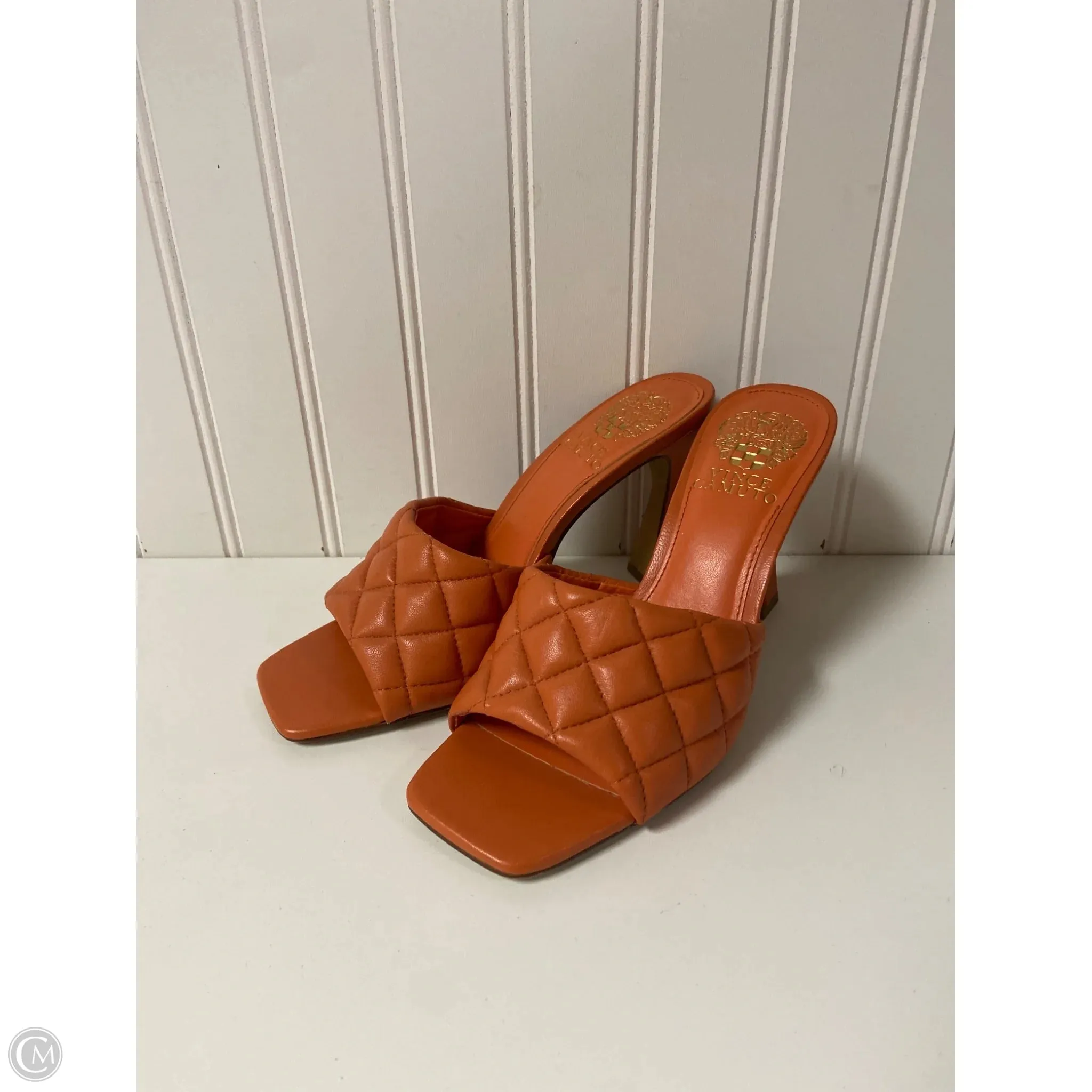 Sandals Heels Stiletto By Vince Camuto In Orange, Size: 6.5 Work From Home