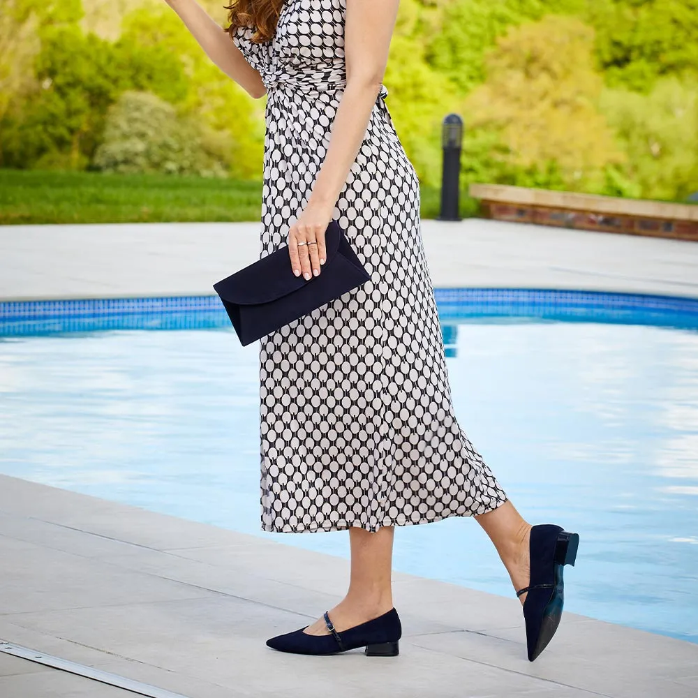 Savannah: Navy Suede & Patent Step Lightly Responsive Cushioning Layer