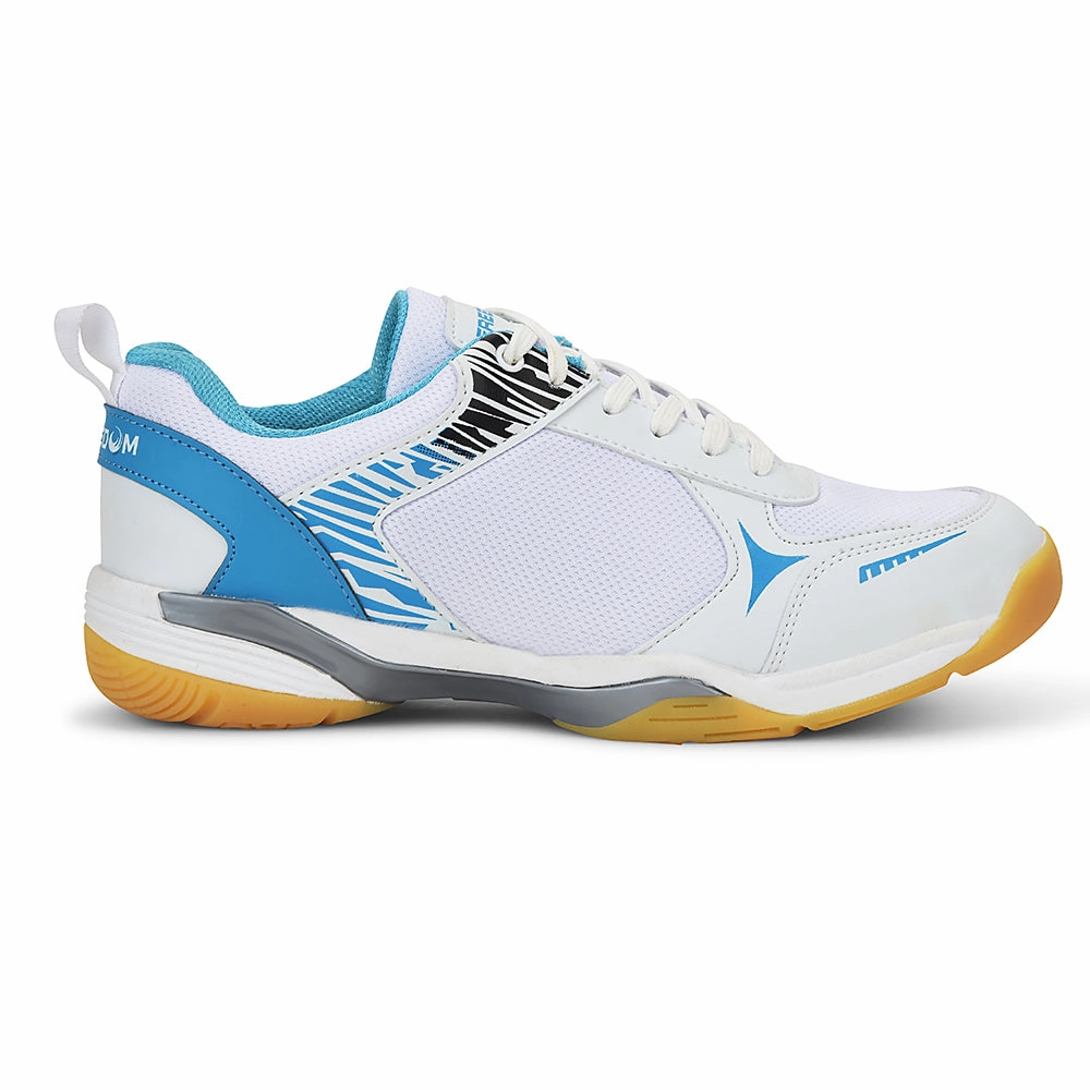 Retro-inspired cushioning FREEDOM Sky Blue Sports Non-Marking Paddle/Pickleball & Badminton Shoes For Men PLUTO-1 By Liberty