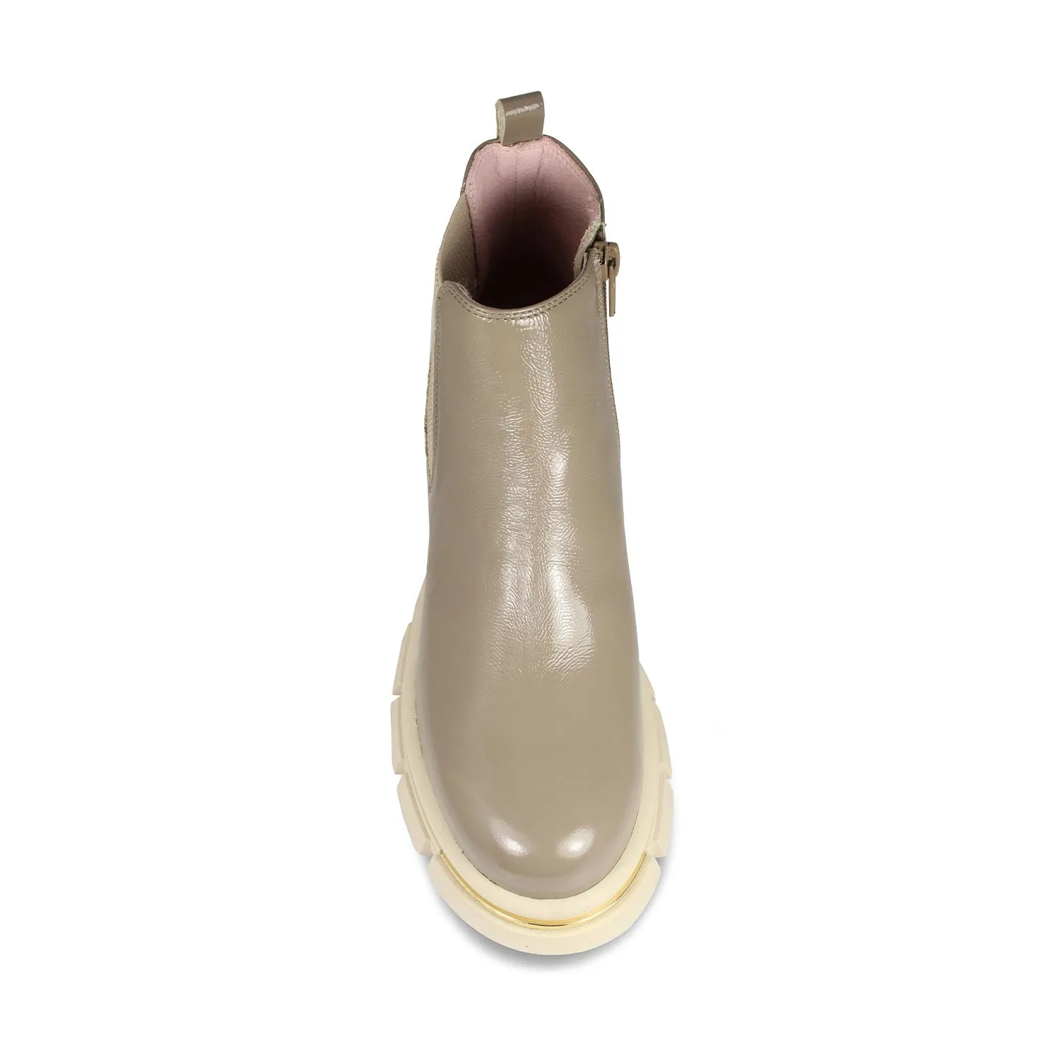 Runway: Taupe Patent Leather Summer Vibe Slim Footprint