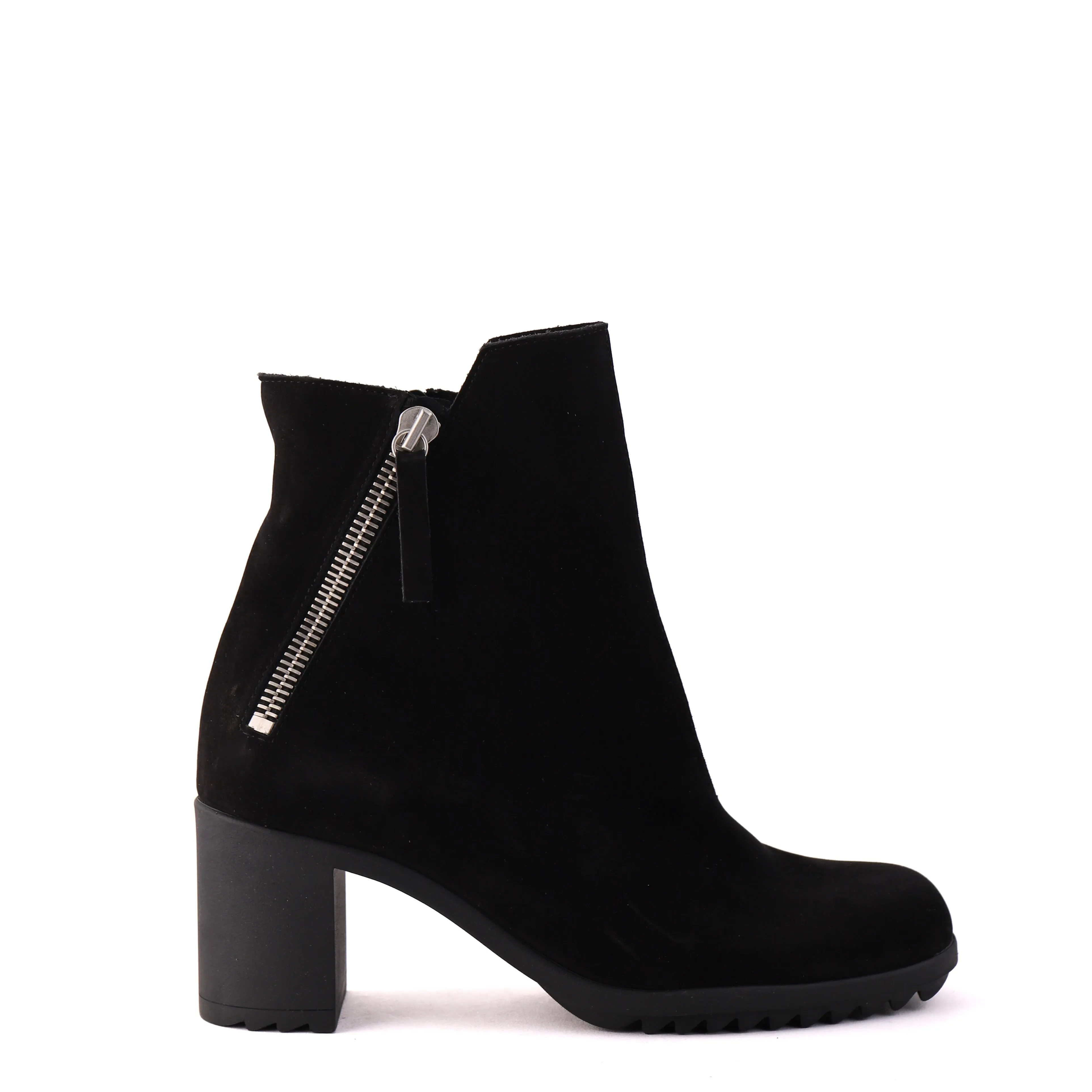 SHELBA Black Nubuck Comfortable Boots