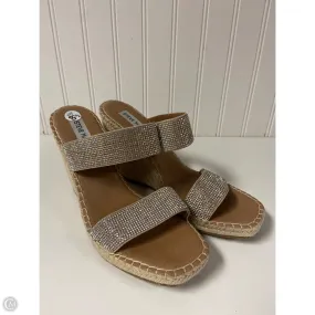 Sandals Heels Wedge By Steve Madden In Beige, Size: 8.5 Bend Hike Everyday Move