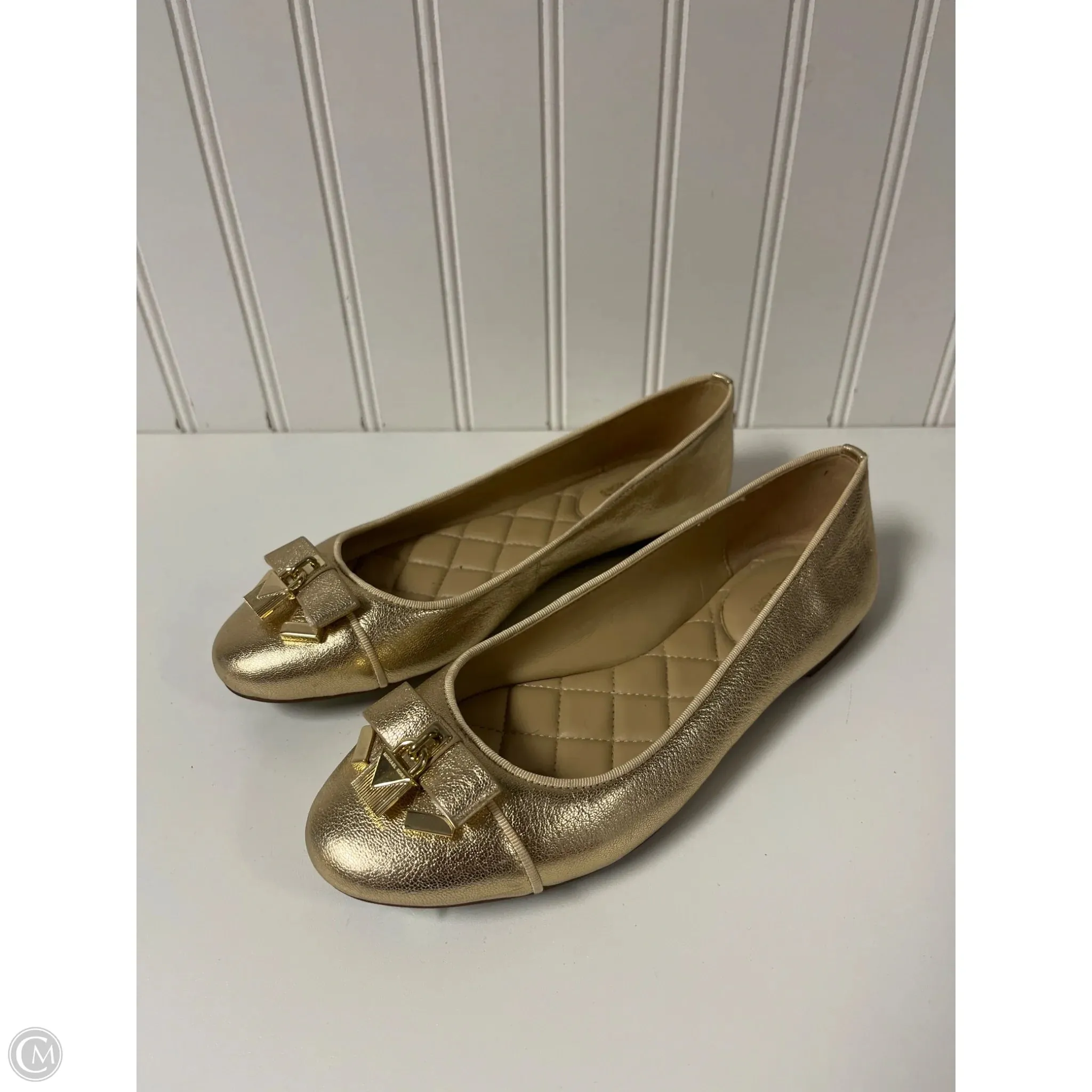 Race Walk Shoes Flats By Michael By Michael Kors In Gold, Size: 6.5