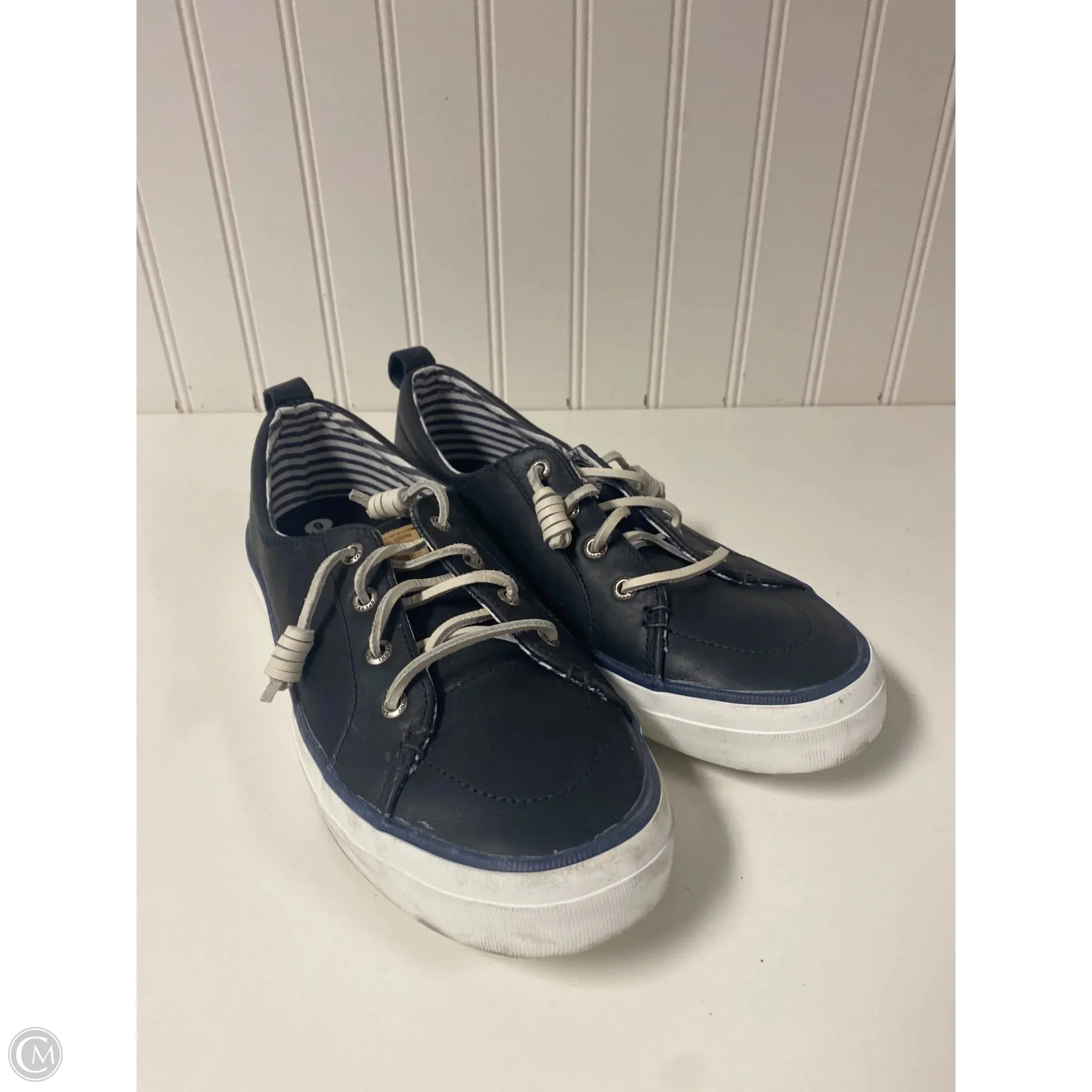 Elasticized Ankle Support Shoes Flats By Sperry In Black, Size: 9