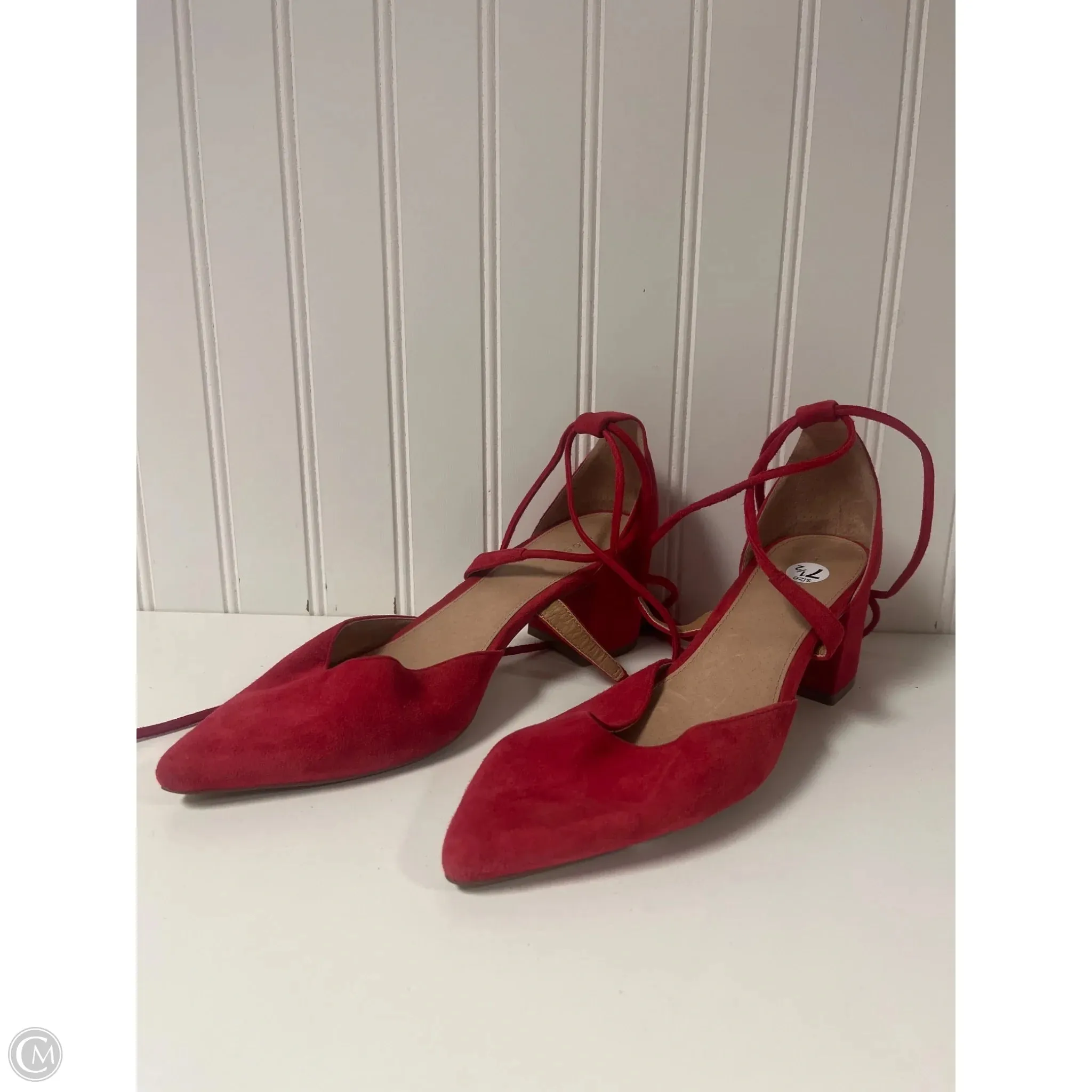 Walk Ready soft inside Shoes Heels Block By Halogen In Red, Size: 7.5