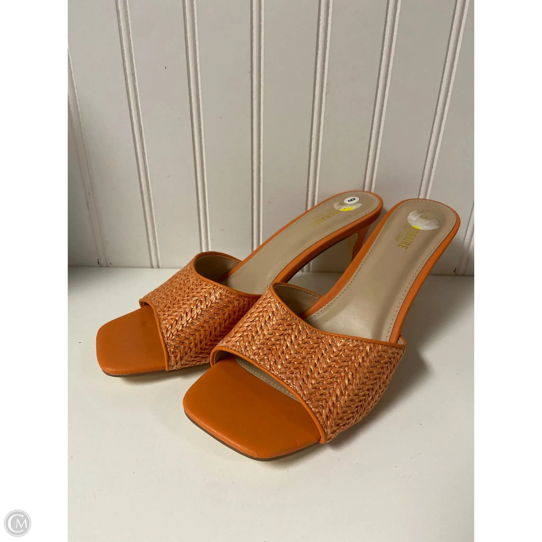 Shoes Heels Kitten By Cushionaire In Orange, Size: 9 Roll Step