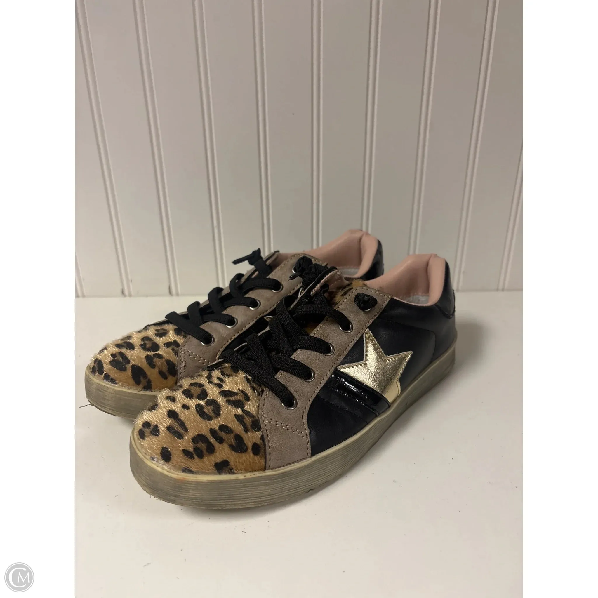 Cold Proof Shoes Sneakers By Miss Sixty In Black & Gold, Size: 6.5