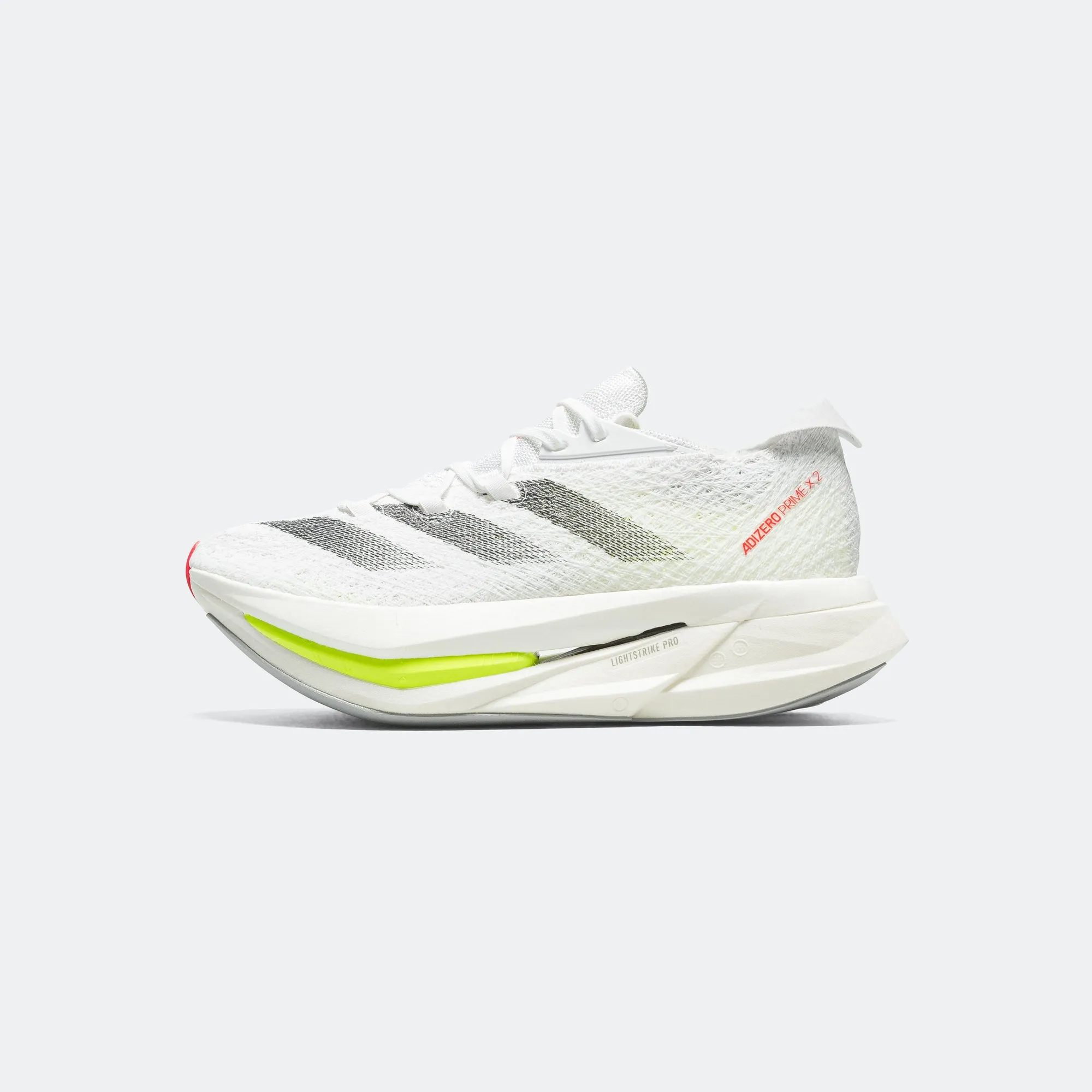 adizero Prime X 2 STRUNG - Cloud White/Core Black-Lucid Red Neat Lines Comfort   cushion