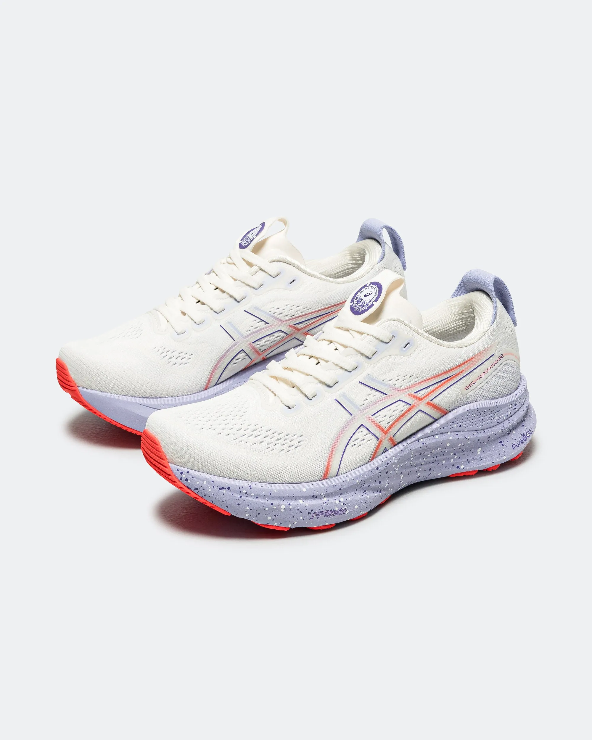 Womens Gel-Kayano 32 Tokyo - Cream/Edo Purple Stable Grip Weather Friendly