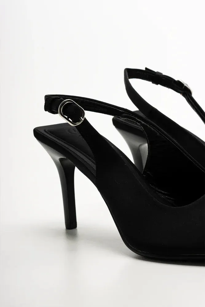 Top Rated Casual Comfort Sling Back Heels Black