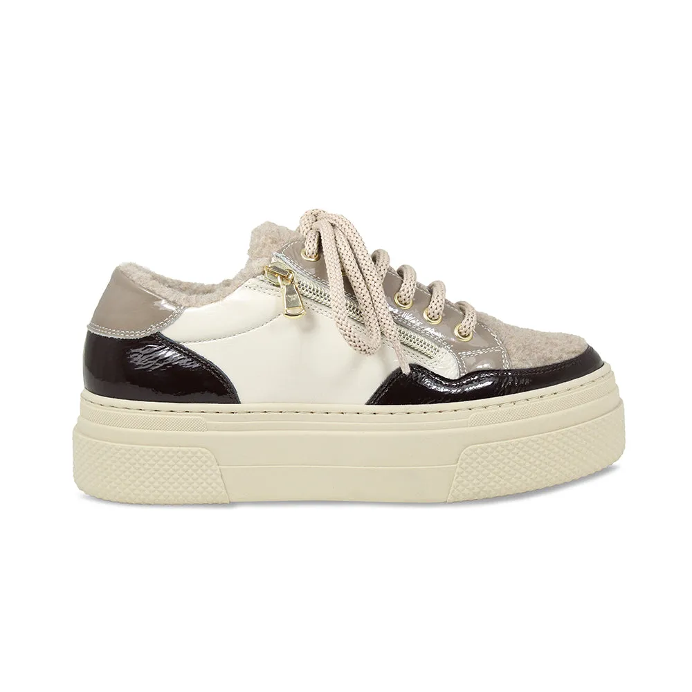 Denver: Taupe Multi Patent & Wool Lining Day Comfort Travel Walker