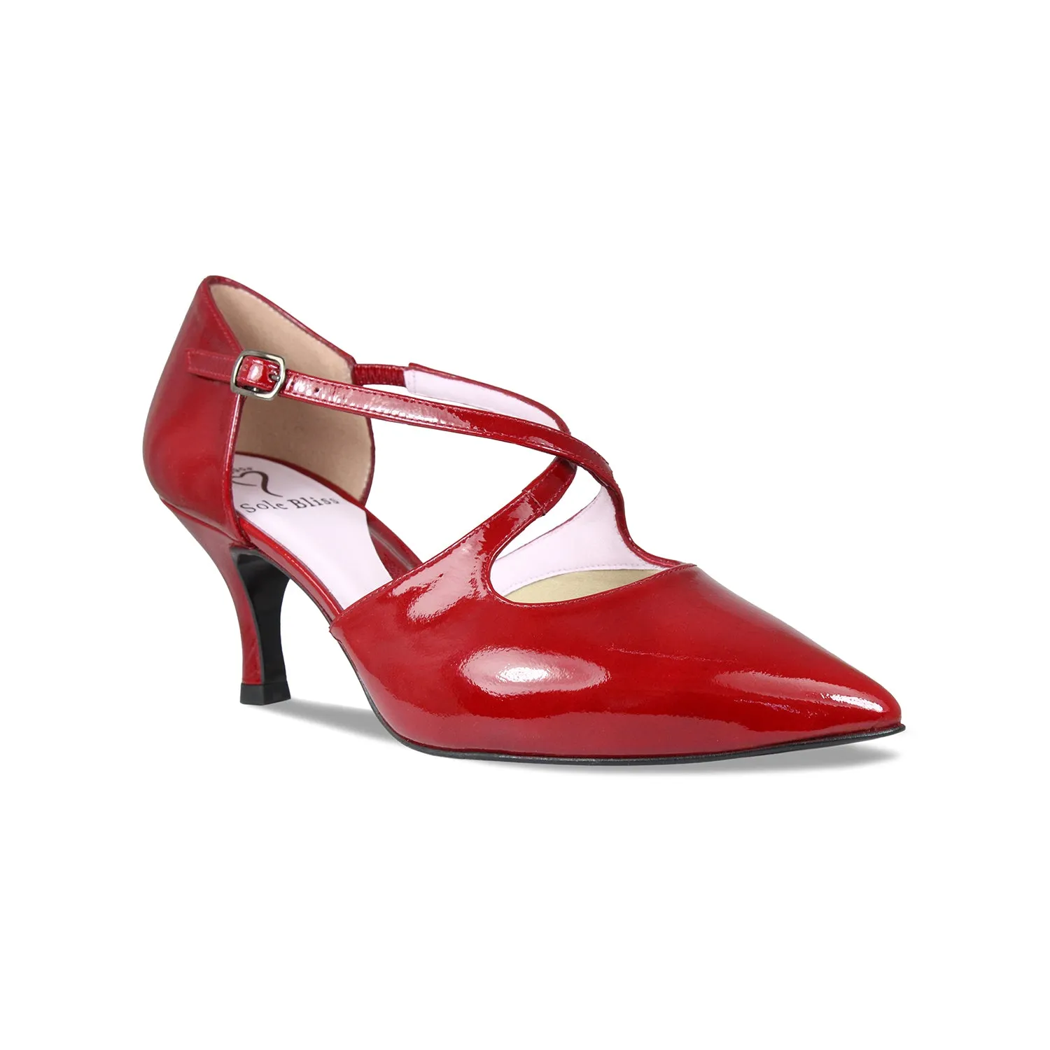 Cecilia: Deep Red Patent Leather Running Comfort
