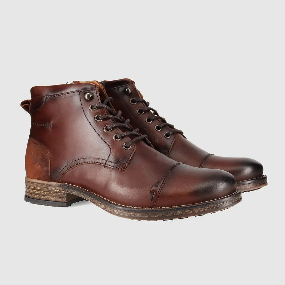 Scotia Lace Up Boots Burnished Brown Warm Interior Waterproof City Walking