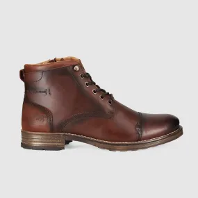 Scotia Lace Up Boots Burnished Brown Rugged Built Morning Walk