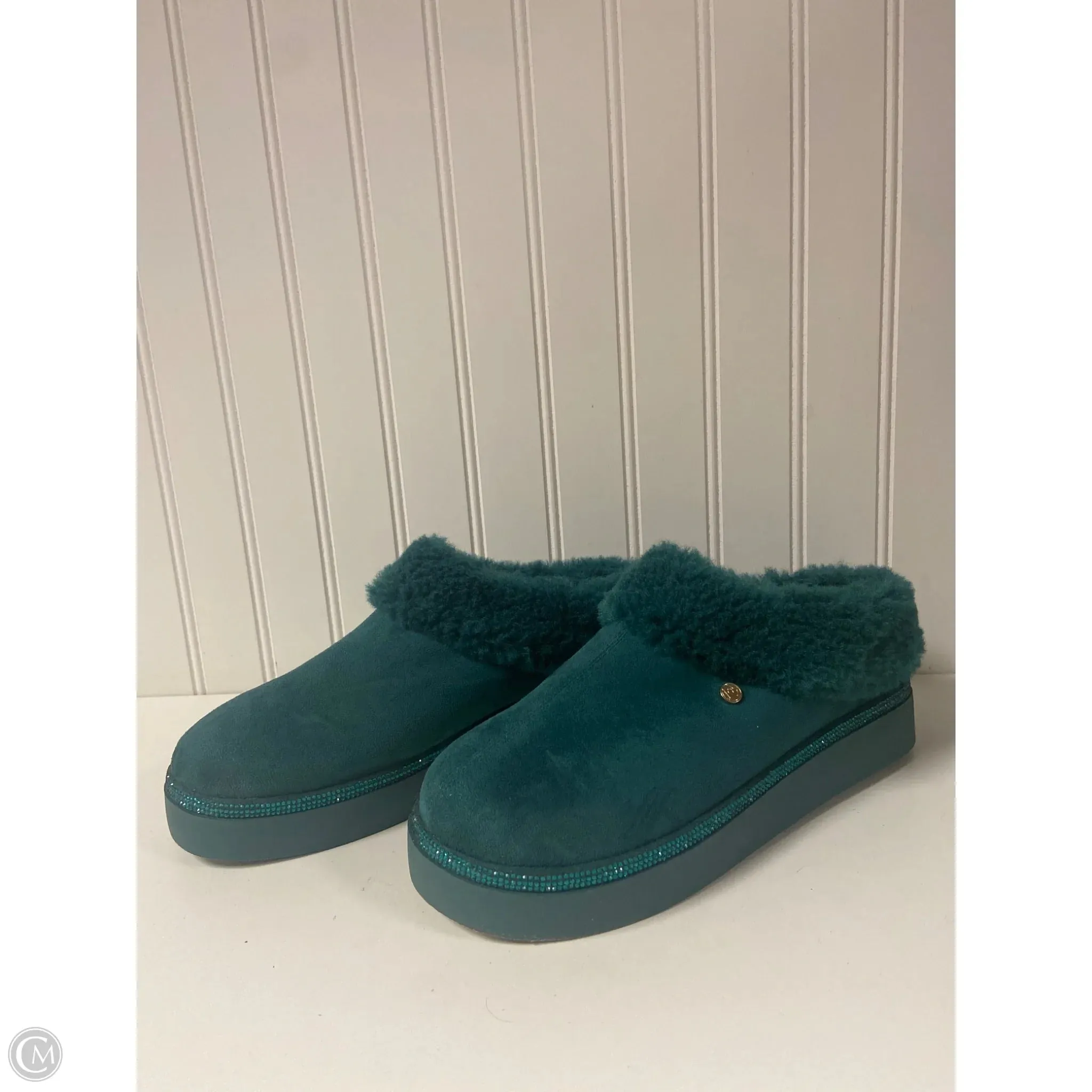 Slippers By Joy & Iman In Teal, Size: 9 Move Comfort Comfort footbed
