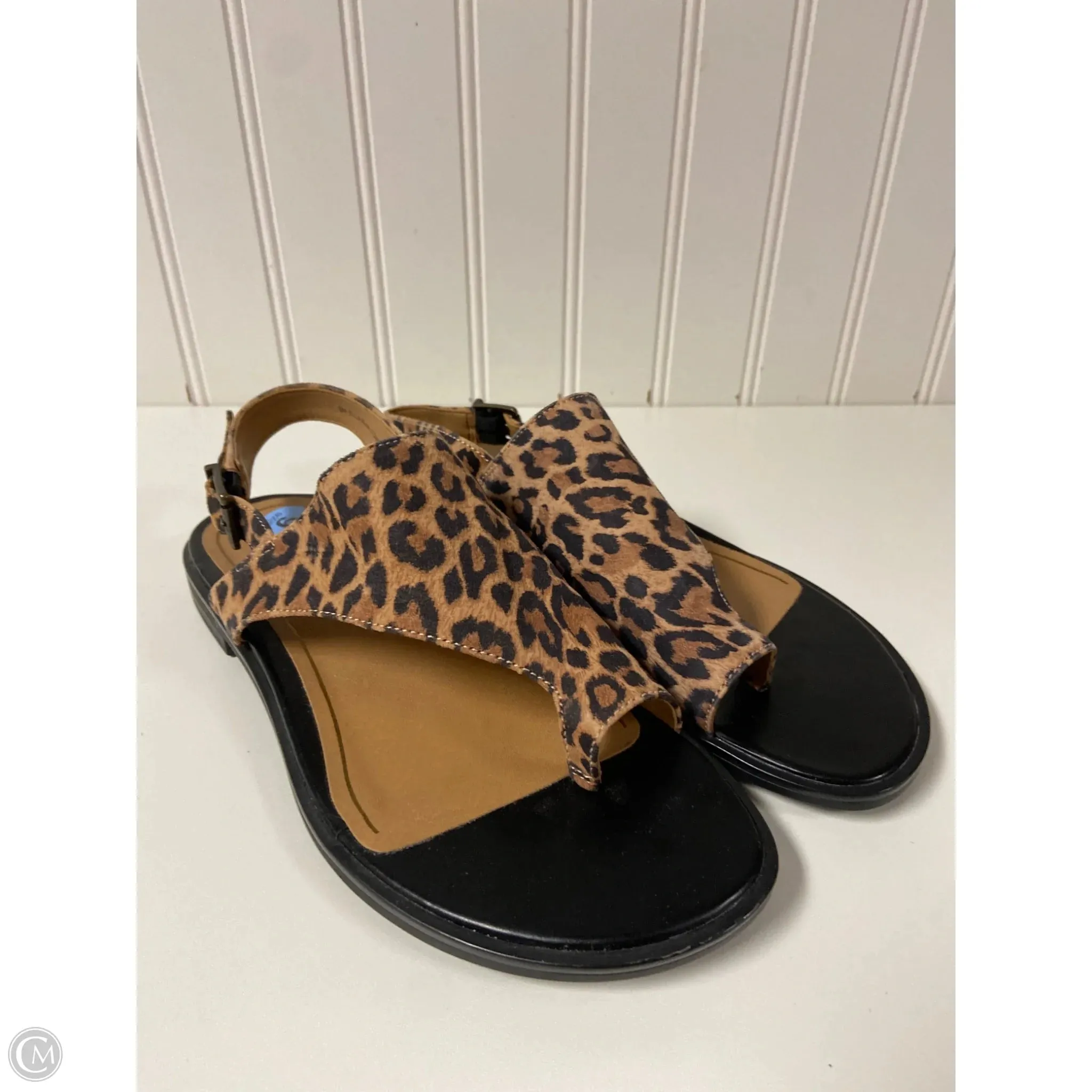 Sandals Flats By Vionic In Animal Print, Size: 6 Soft Motion Breathable Perforations