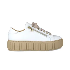 MoistureWicking Leaf Jog Track: White Patent Leather