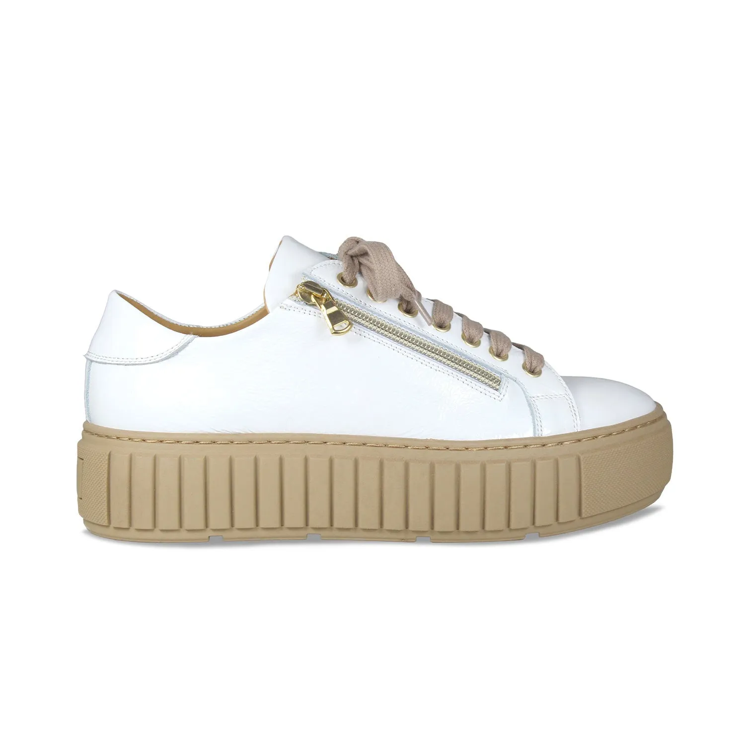 MoistureWicking Leaf Jog Track: White Patent Leather