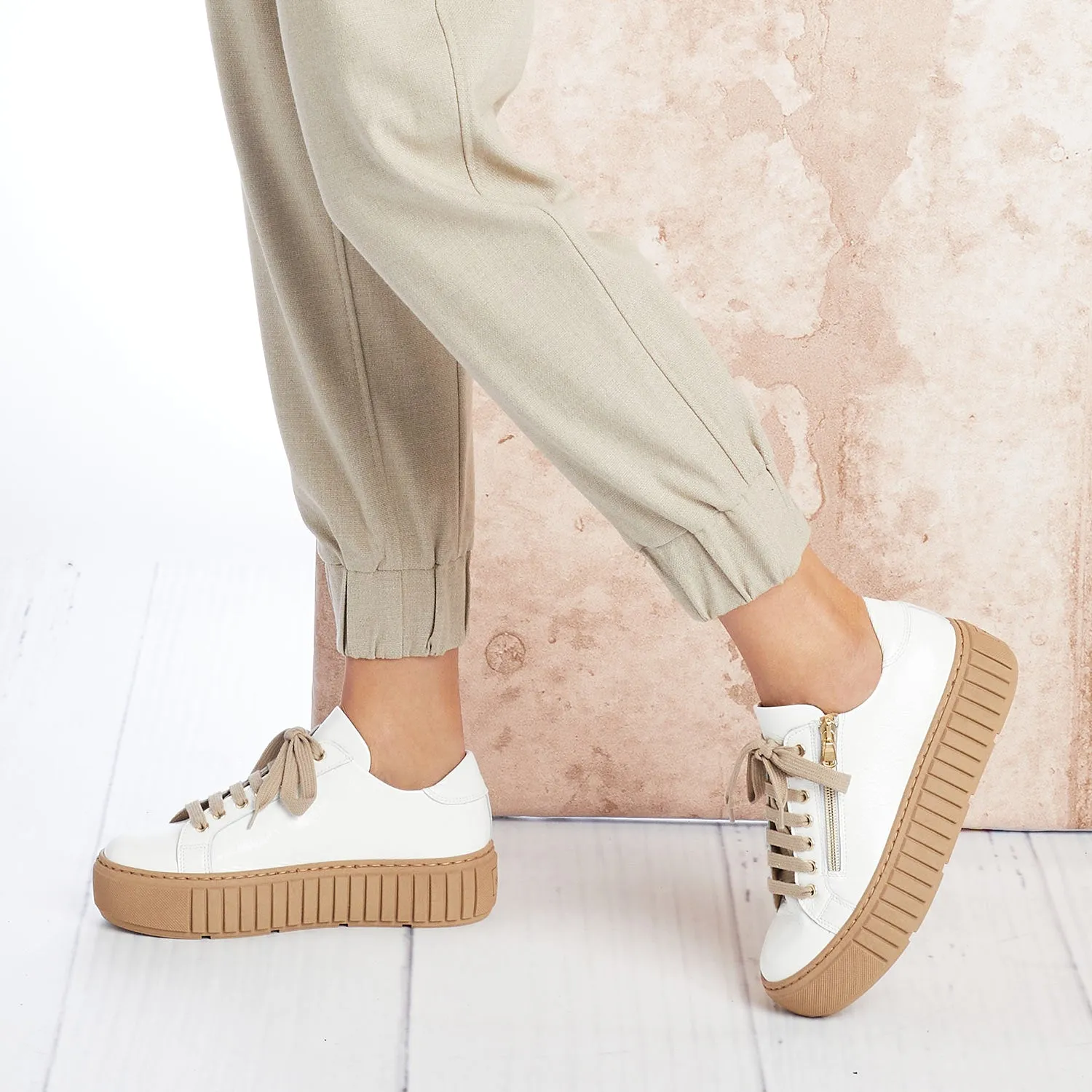 Lake Jog Track: White Patent Leather