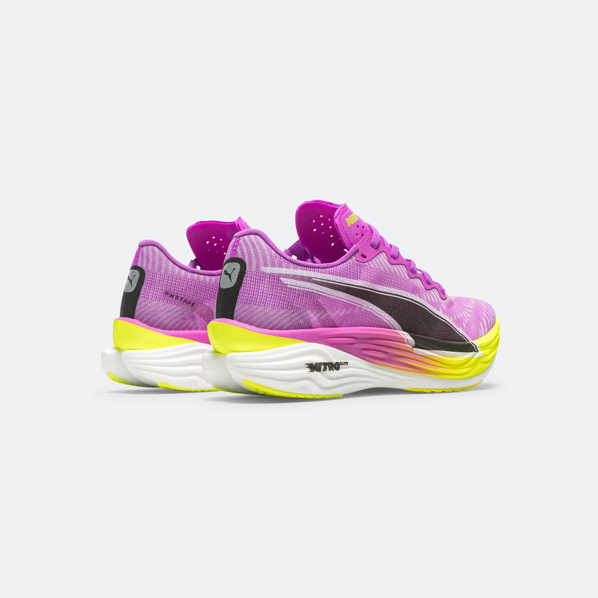 Womens Deviate NITRO Elite 3 - Pure Magenta/Yellow Alert Shock Diffusing Midsole