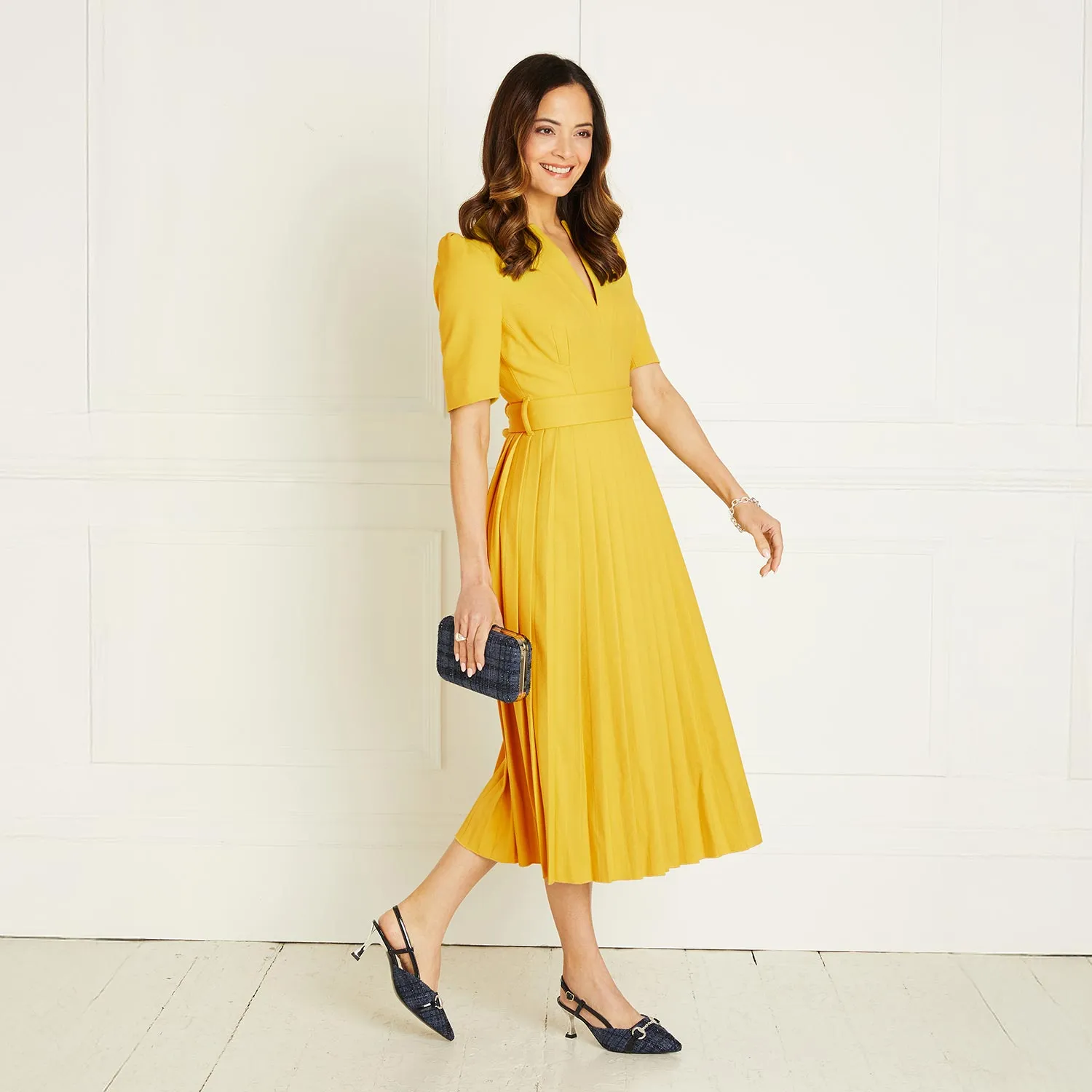 Addison: Navy Tweed & Patent Score Step