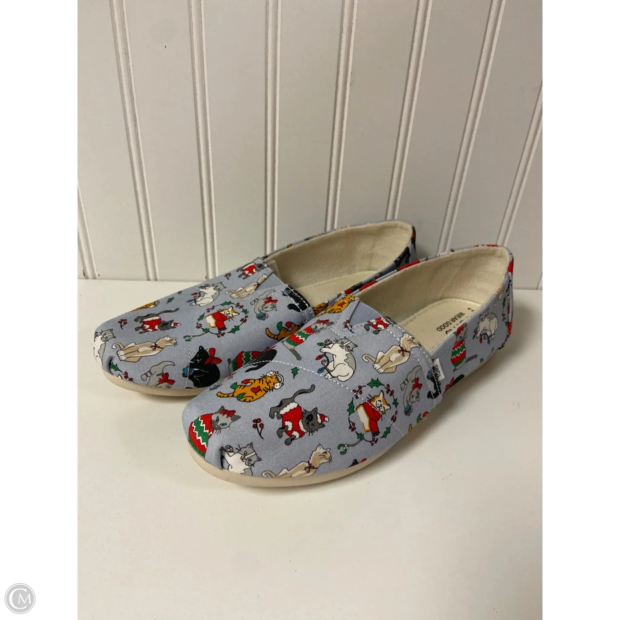 Shoes Flats By Toms In Blue, Size: 7.5 Buckle Strap Active Lifestyle