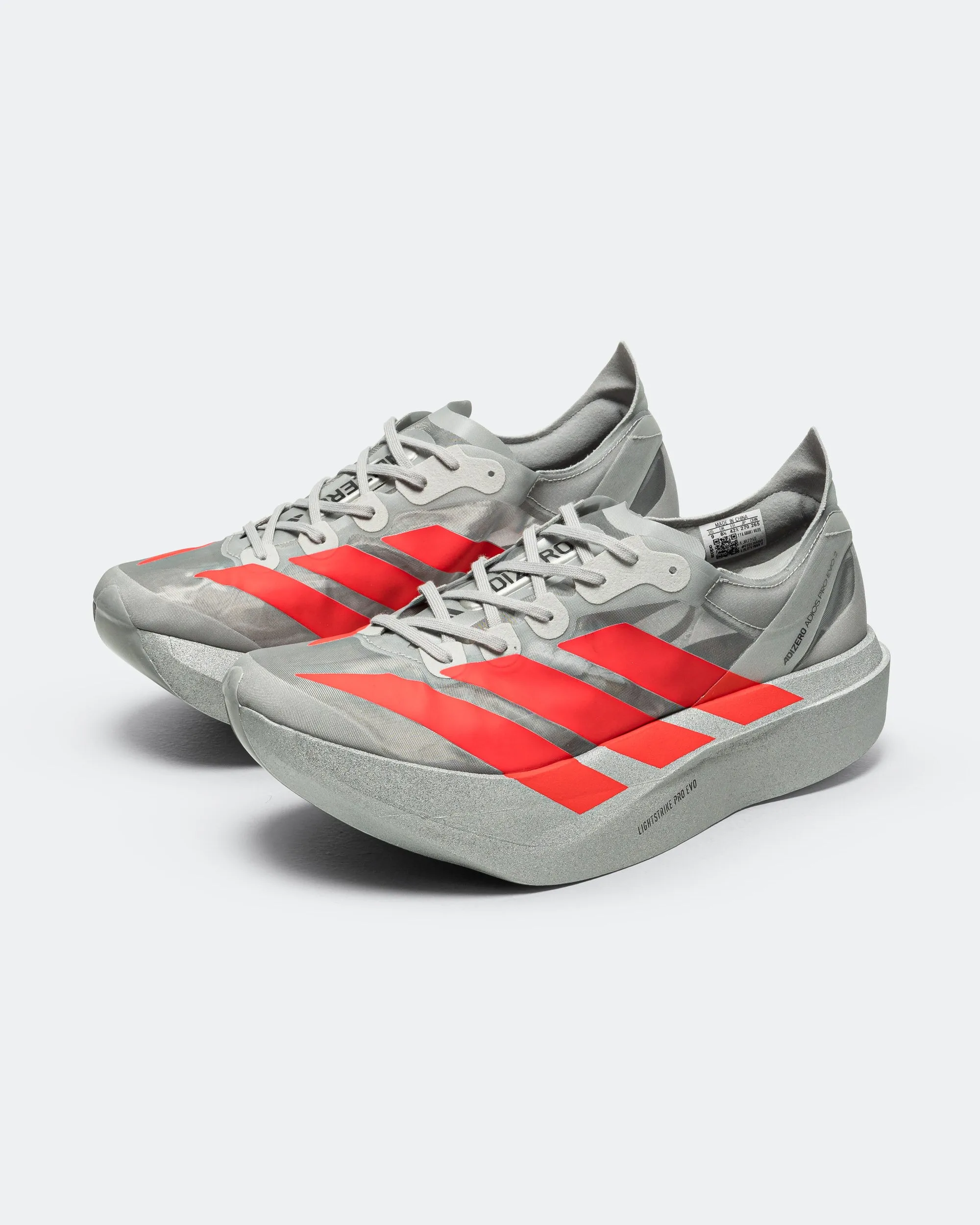 Field Trip Adizero Adios Pro Evo 2 - Silver Metallic/Lucid Red-Grey Two