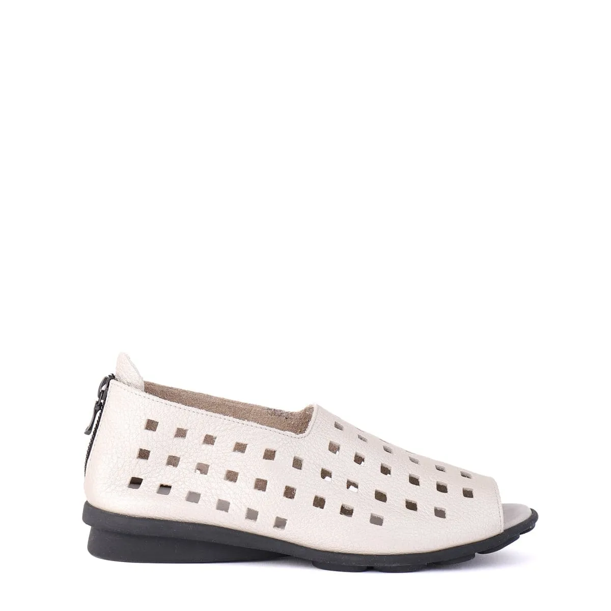 Water Resistant Material Toe Thong DRICK Ivory Metallic