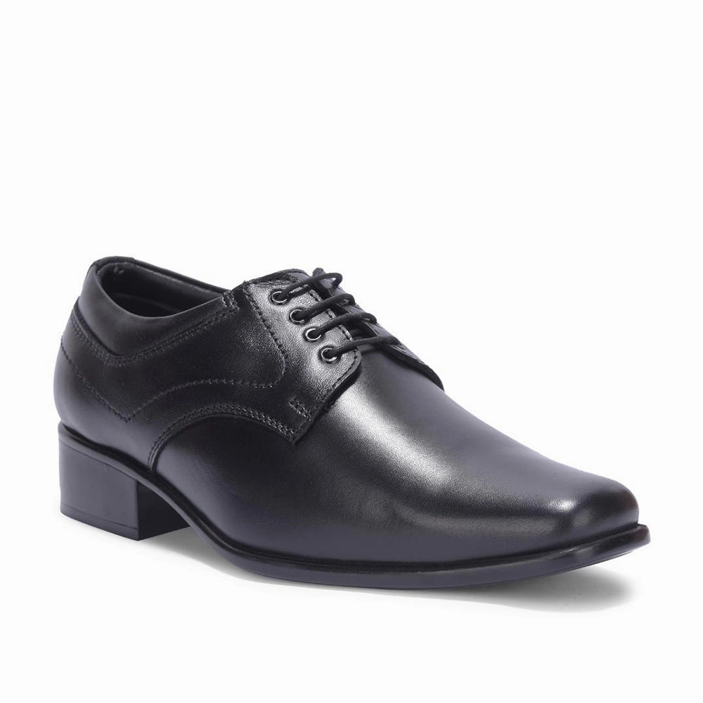 Tidy Profile Gentle Leather Feel Fortune By Liberty Men HIL-3 Black Formal Lacing Derby Shoes
