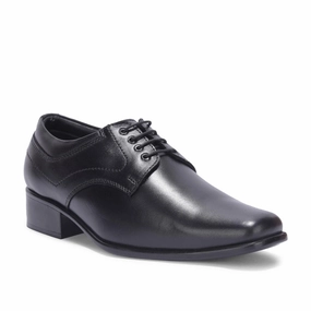 Tidy Profile Gentle Leather Feel Fortune By Liberty Men HIL-3 Black Formal Lacing Derby Shoes