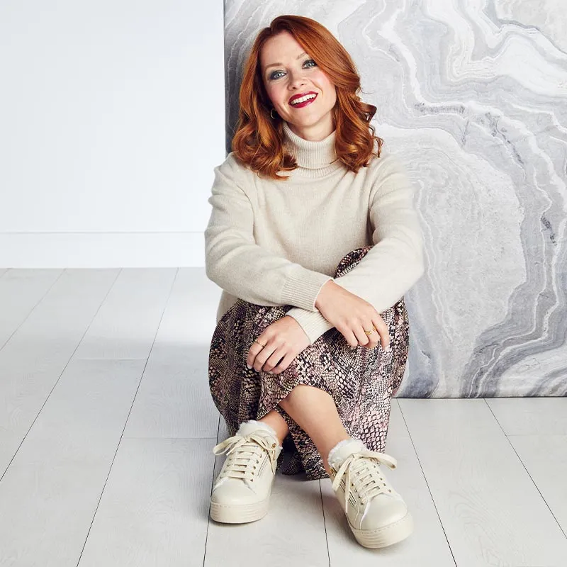 Zero Stress Honey: Cream Leather & Shearling