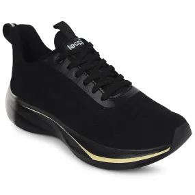running in an intersection area shoes Leap7x Black Sports Lacing Running Shoes For Men ROASTER-1E By Liberty