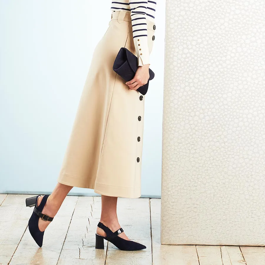 Well Built Corinne: Navy Suede & Patent