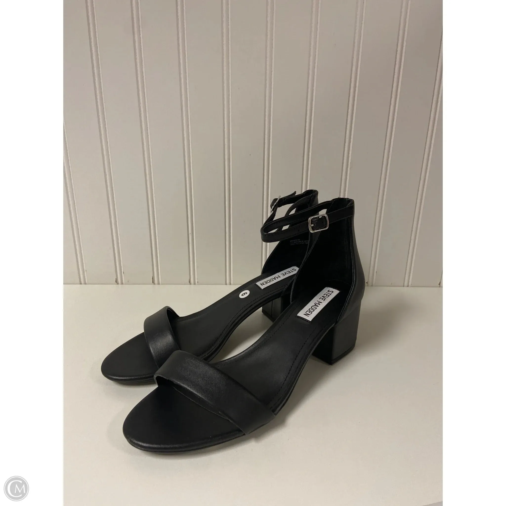 Beach Walk Sandals Heels Block By Steve Madden In Black, Size: 9