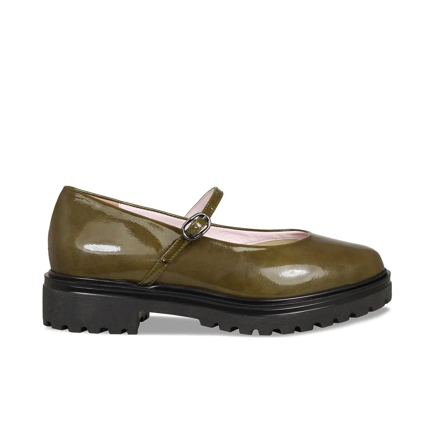 Libra: Khaki Patent Leather Strong Pace