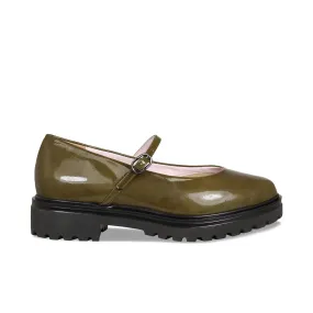 Libra: Khaki Patent Leather Strong Pace
